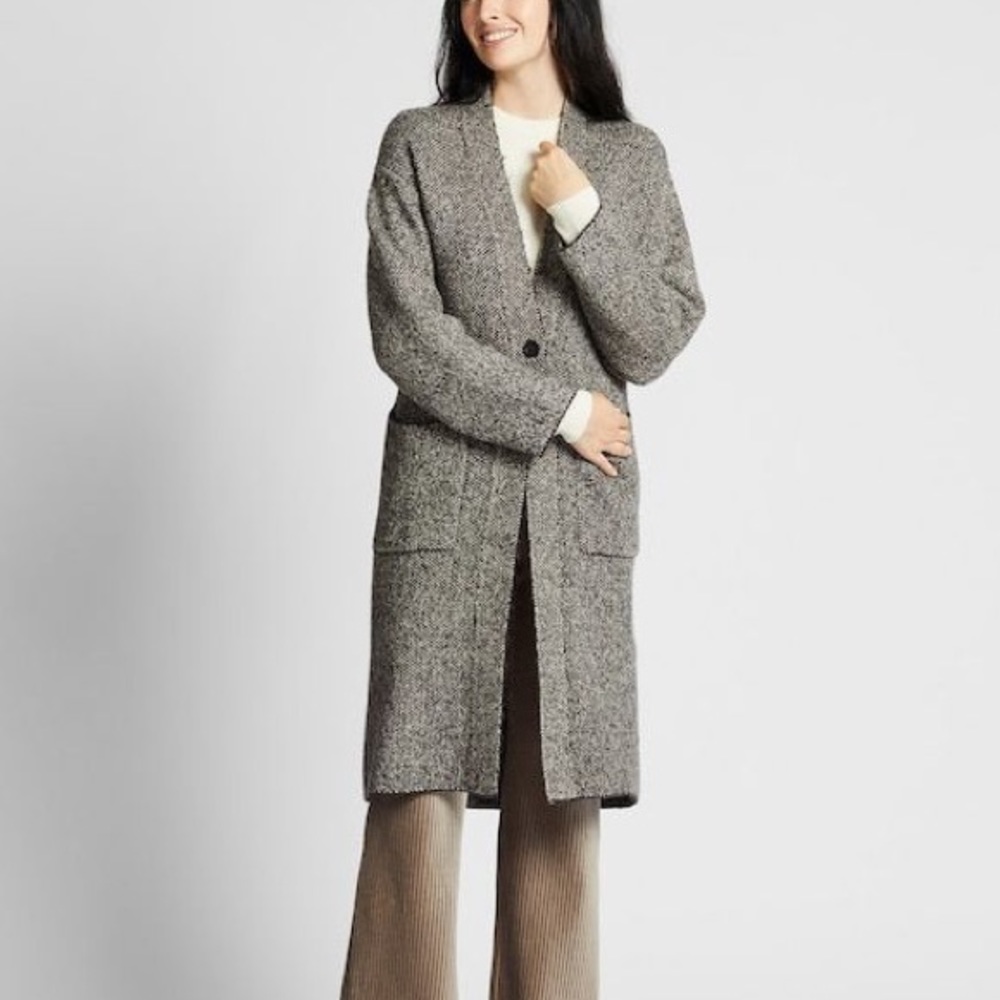 Uniqlo Long Knit Coat (Gray)